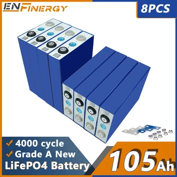 8PCS Klasės Lifepo4 3.2 V 105AH Baterijų visiškai NAUJA Ličio Geležies Fosfato Baterijos PV RV UPS Saulės Energijos Sistemos ES MUMS Tax Free