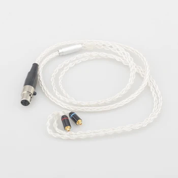 Audiocrast HC027 8Cores Sidabro Padengtą Atnaujintas kabelis 4Pin mini xlr female kištuko MMCX Moterų plug HIFI