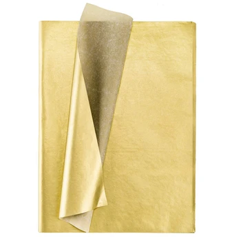 Aukso Vyniojamojo Popieriaus, 100 Lapų Metalines Dovanų pakavimo Popierius, Skirtas Gimtadienio,Jubiliejaus Valentino Diena Apdaila