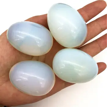 Didmeninė 1pc Nuostabi, Unikali White Opal Krištolo Rutulys Kiaušinių Reiki Palmių Akmenų Gydomųjų Dekoro Natūralus Kvarco Kristalai