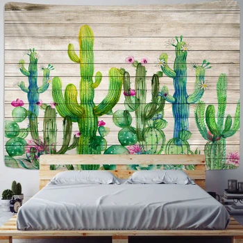Kaktusas Indijos Mandala Gobelenas Sienos Kabo Boho dekoro macrame hipių Raganavimas Gobelenas Tropinių augalų Sienos audinio antklodė