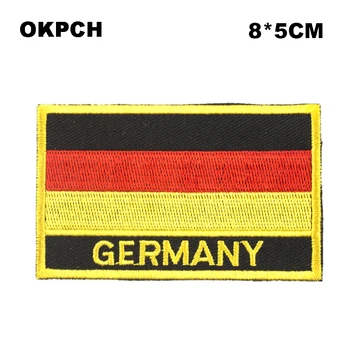 Vokietija Kvadrato Formos Geležies-dėl Vėliavos Pleistras Išsiuvinėtu Pamačiau ant Emblemos Lopai Drabužių PT0049-R